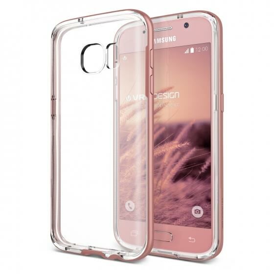 Verus Galaxy S7 Edge ile Uyumlu Crystal Bumper Kılıf Rose Gold