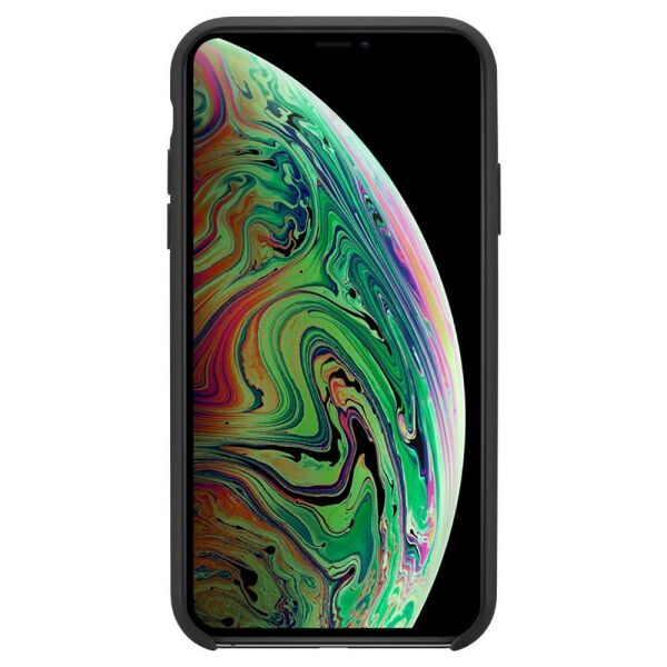 Spigen iPhone XS Max ile Uyumlu Kılıf Silikon Fit Black