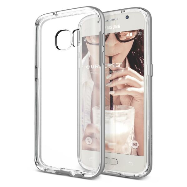 Verus Galaxy S7 Edge ile Uyumlu Crystal Bumper Kılıf Light Silver