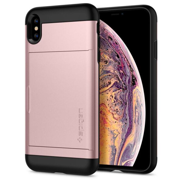 Spigen iPhone XS Max ile Uyumlu Kılıf Slim Armor CS Rose Gold