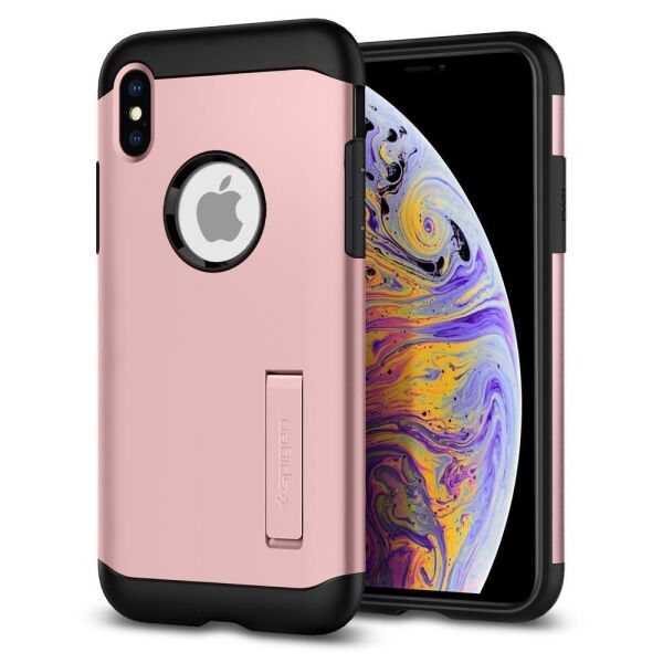 Spigen iPhone XS Max ile Uyumlu Kılıf Slim Armor Rose Gold
