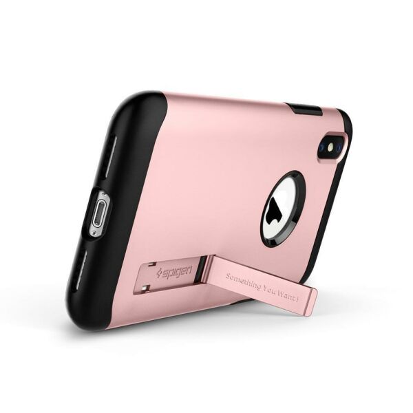 Spigen iPhone XS Max ile Uyumlu Kılıf Slim Armor Rose Gold