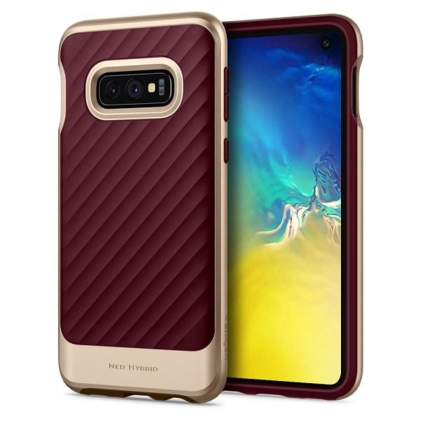 Spigen Galaxy S10e ile Uyumlu Kılıf Neo Hybrid Burgundy
