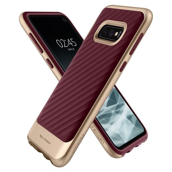 Spigen Galaxy S10e ile Uyumlu Kılıf Neo Hybrid Burgundy