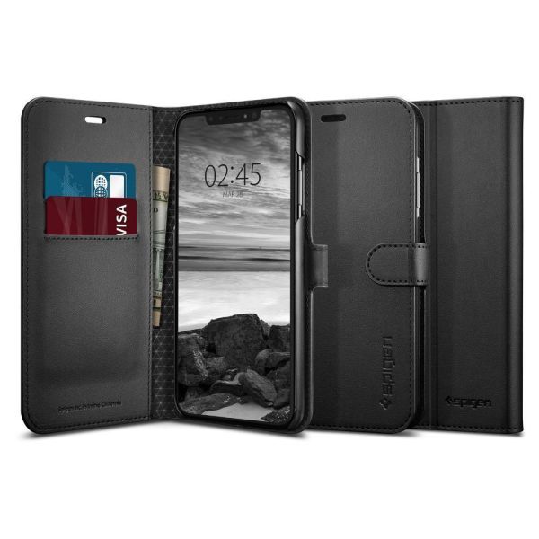 Spigen iPhone XS Max ile Uyumlu Kılıf Wallet S Cüzdan Black