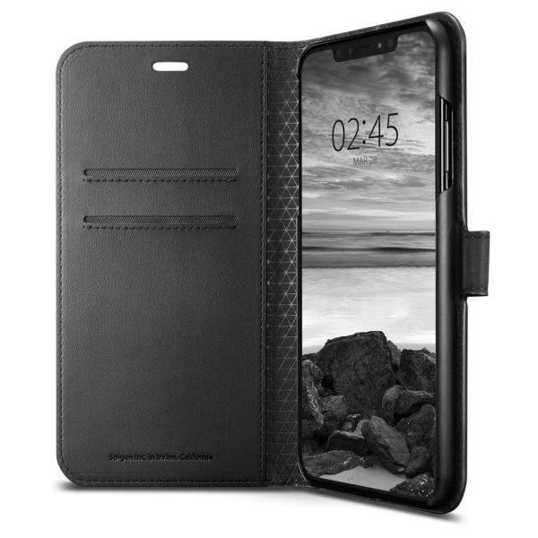 Spigen iPhone XS Max ile Uyumlu Kılıf Wallet S Cüzdan Black