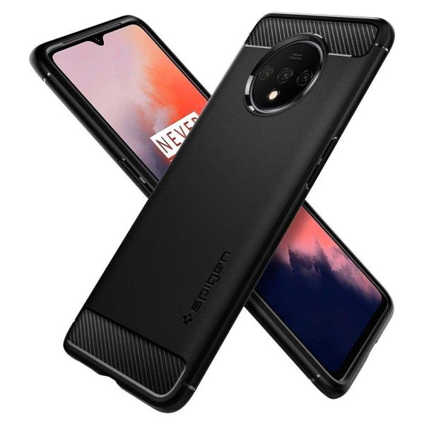 Spigen OnePlus 7T ile Uyumlu Kılıf Rugged Armor Black
