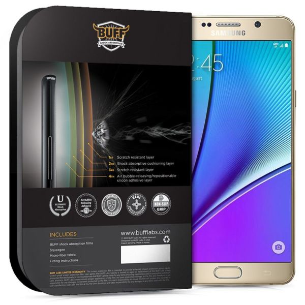 Buff Galaxy Note 5 ile Uyumlu Darbe Emici Ekran Koruyucu