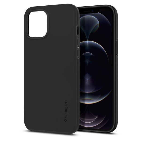 Spigen iPhone 12 Pro Max ile Uyumlu Kılıf Thin Fit Pro Black