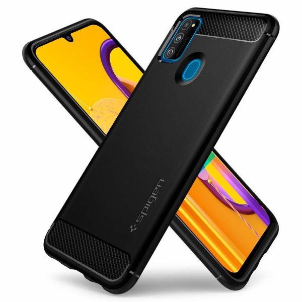 Spigen Galaxy M30s ile Uyumlu Kılıf Rugged Armor Matte Black