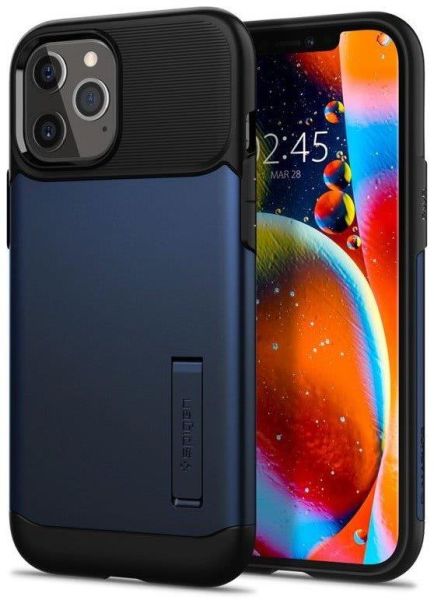 Spigen iPhone 12 Pro Max ile Uyumlu Kılıf Slim Armor Navy Blue