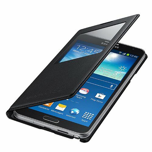 Galaxy Note 3 Neo ile Uyumlu S View Cover Kılıf Siyah EF-CN750BBEGWW (Out)