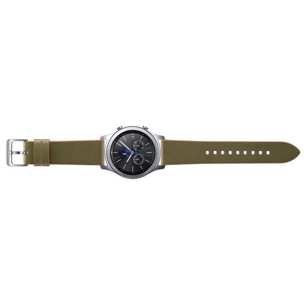 Galaxy Watch 46 mm ve Gear S3 ile Uyumlu Deri Kayış Yeşil