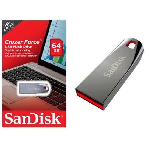SanDisk Cruzer Force 64GB Metal Usb Bellek (SDCZ71-064G-B35)