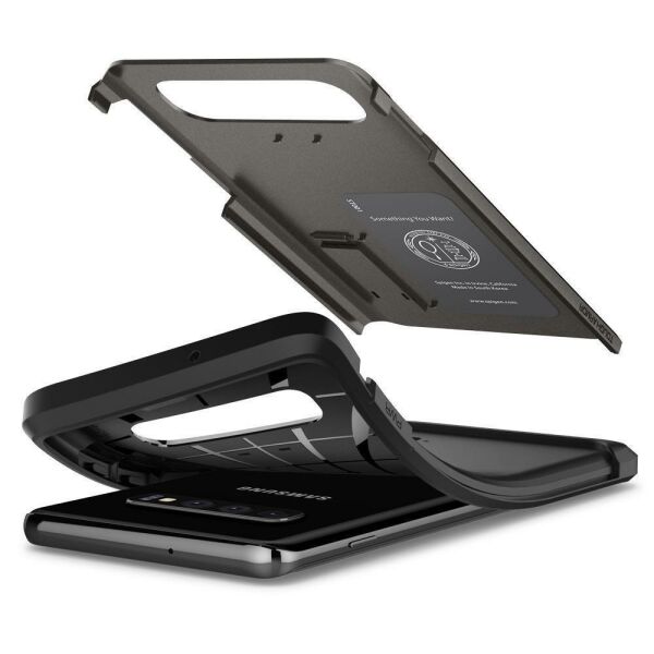 Spigen Galaxy S10 ile Uyumlu Kılıf Tough Armor Gunmetal