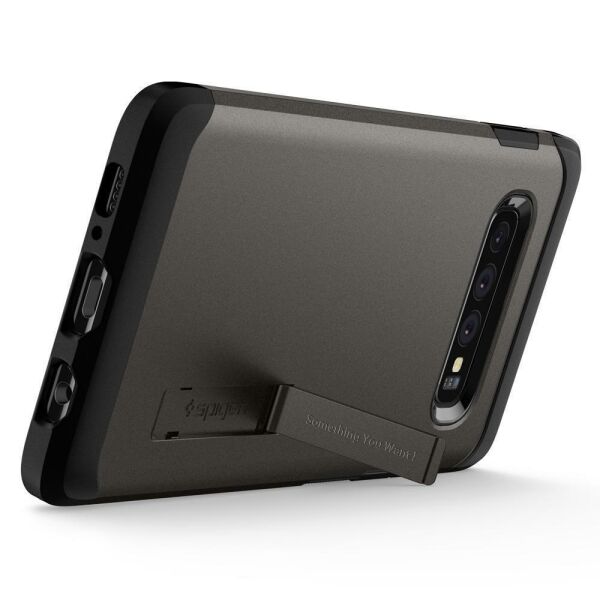 Spigen Galaxy S10 ile Uyumlu Kılıf Tough Armor Gunmetal