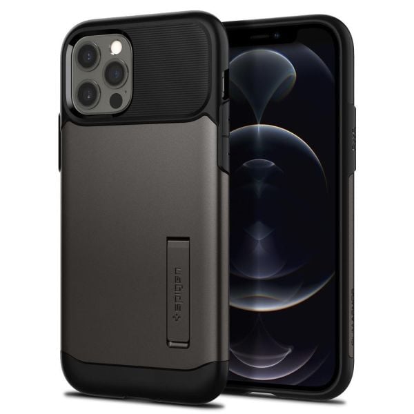 Spigen iPhone 12 / iPhone 12 Pro ile Uyumlu Kılıf Slim Armor Gunmetal