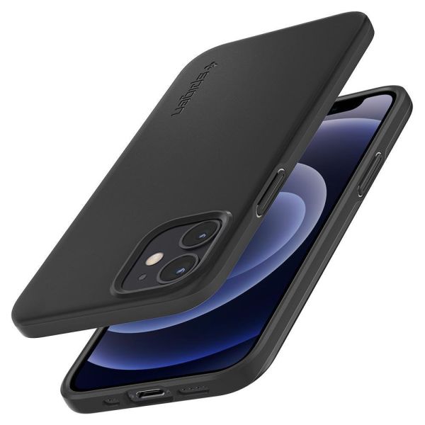 Spigen iPhone 12 Mini ile Uyumlu Kılıf Thin Fit Black