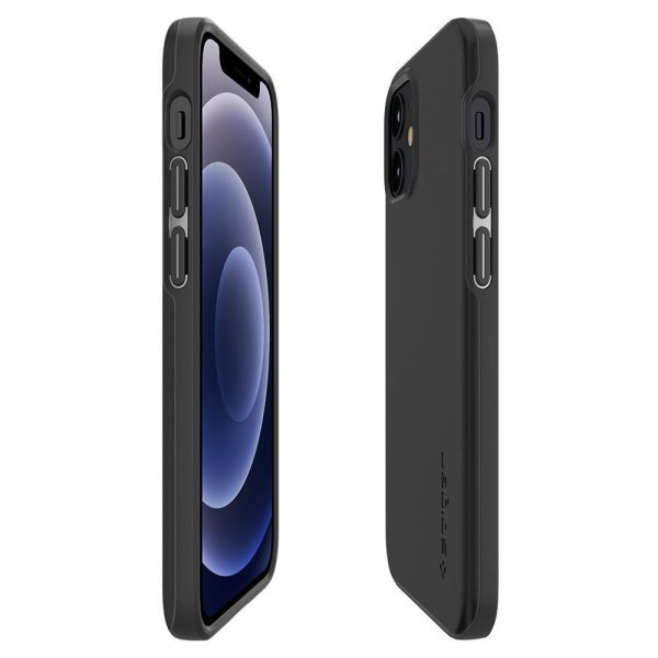 Spigen iPhone 12 Mini ile Uyumlu Kılıf Thin Fit Black