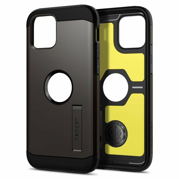 Spigen iPhone 12 Mini ile Uyumlu Kılıf Tough Armor Gunmetal