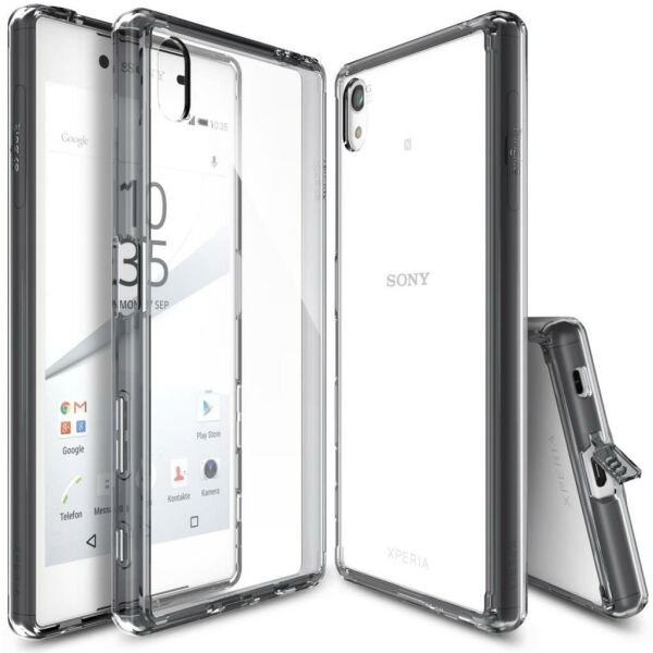 Ringke Fusion Xpreia Z5 ile Uyumlu Kılıf Smoke Black TPU Bumper Extra Darbe Emici