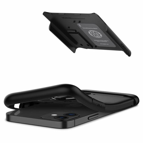 Spigen iPhone 12 Mini ile Uyumlu Kılıf Slim Armor Black