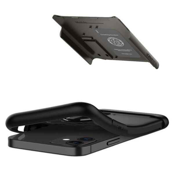 Spigen iPhone 12 Mini ile Uyumlu Kılıf Slim Armor Gunmetal