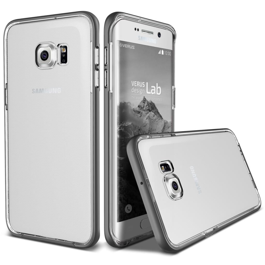 Verus Galaxy S6 Edge Plus ile Uyumlu Crystal Bumper Kılıf Steel Silver