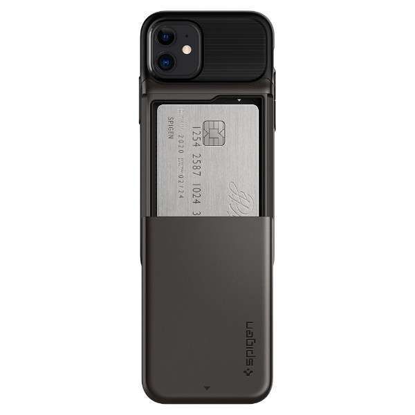 Spigen iPhone 12 Mini ile Uyumlu Kılıf Slim Armor Wallet Gunmetal