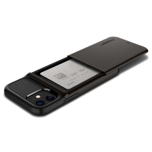 Spigen iPhone 12 Mini ile Uyumlu Kılıf Slim Armor Wallet Gunmetal