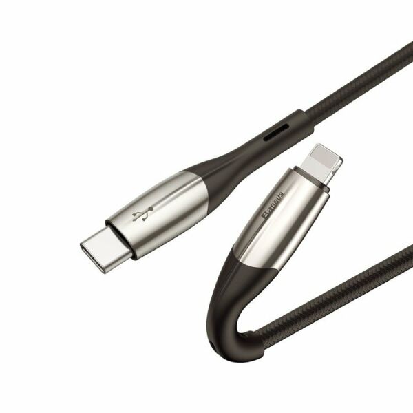 Baseus Horizontal Type C To Lightning Şarj Kablosu 1M Siyah CATLSP-01