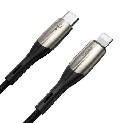 Baseus Horizontal Type C To Lightning Şarj Kablosu 1M Siyah CATLSP-01
