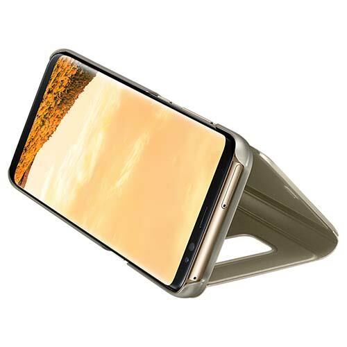 Galaxy S8 ile Uyumlu Clear View Cover Kılıf Gold EF-ZG950CFEGWW