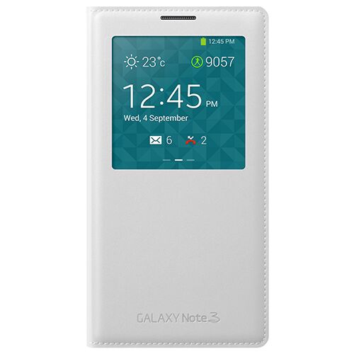 Galaxy Note 3 N9000 ile Uyumlu S View Cover  Kılıf Beyaz EF-CN900BWEGWW