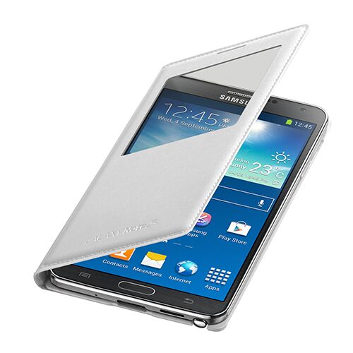 Galaxy Note 3 N9000 ile Uyumlu S View Cover  Kılıf Beyaz EF-CN900BWEGWW