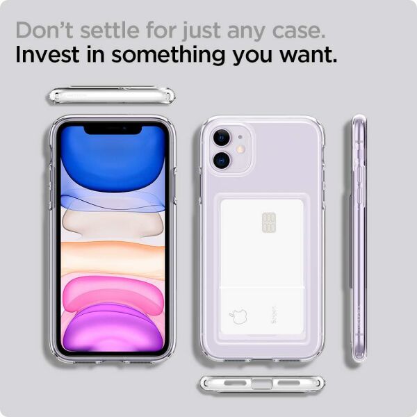 Spigen iPhone 11 ile Uyumlu Kılıf Crystal Slot Crystal Clear