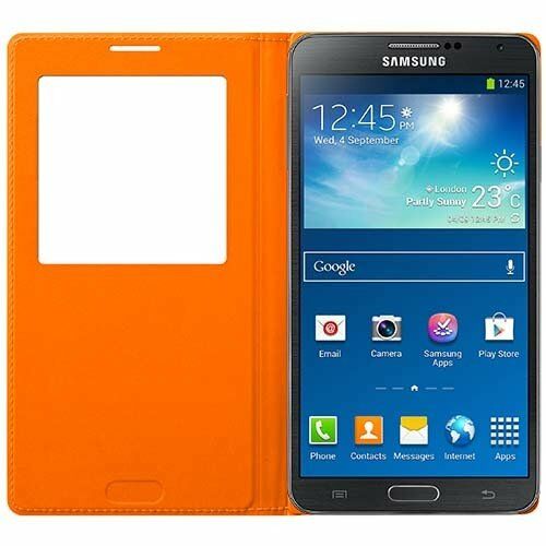 Galaxy Note 3 N9000 ile Uyumlu S View Cover Kılıf Turuncu EF-CN900BOEGWW