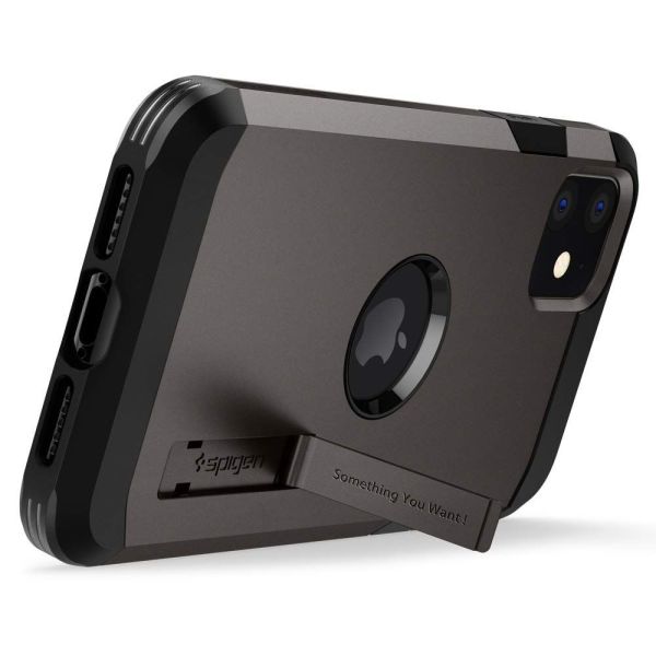 Spigen iPhone 11 ile Uyumlu Kılıf Tough Armor Gunmetal