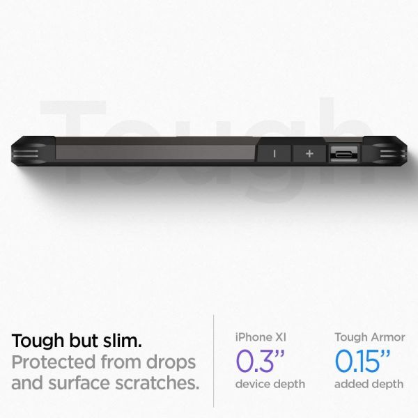 Spigen iPhone 11 ile Uyumlu Kılıf Tough Armor Gunmetal