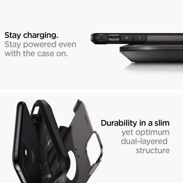 Spigen iPhone 11 ile Uyumlu Kılıf Tough Armor Gunmetal