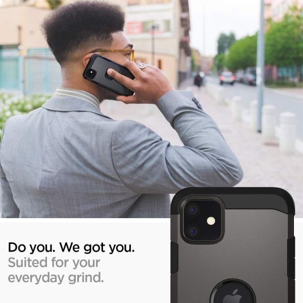 Spigen iPhone 11 ile Uyumlu Kılıf Tough Armor Gunmetal