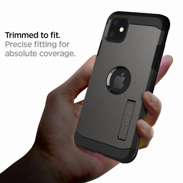 Spigen iPhone 11 ile Uyumlu Kılıf Tough Armor Gunmetal