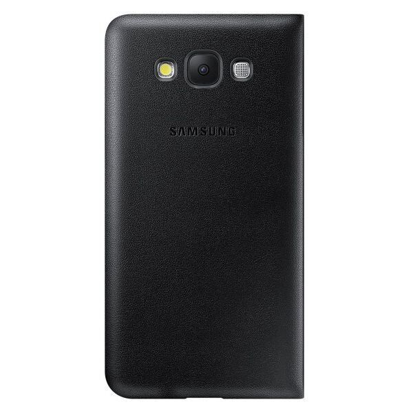 Galaxy E7 ile Uyumlu Flip Wallet Kılıf Siyah EF-WE700BBEGWW