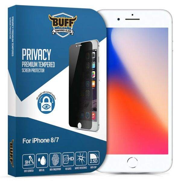 Buff iPhone 8/7 ile Uyumlu Privacy Ekran Koruyucu