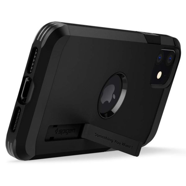 Spigen iPhone 11 ile Uyumlu Kılıf Tough Armor Black