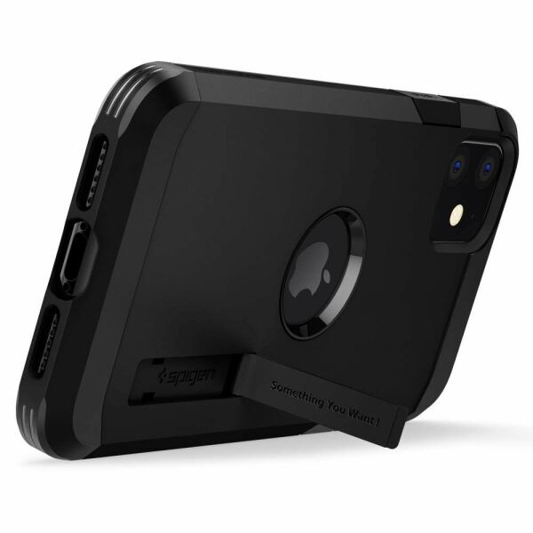 Spigen iPhone 11 ile Uyumlu Kılıf Tough Armor Black