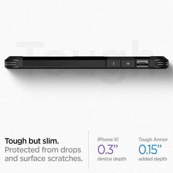 Spigen iPhone 11 ile Uyumlu Kılıf Tough Armor Black