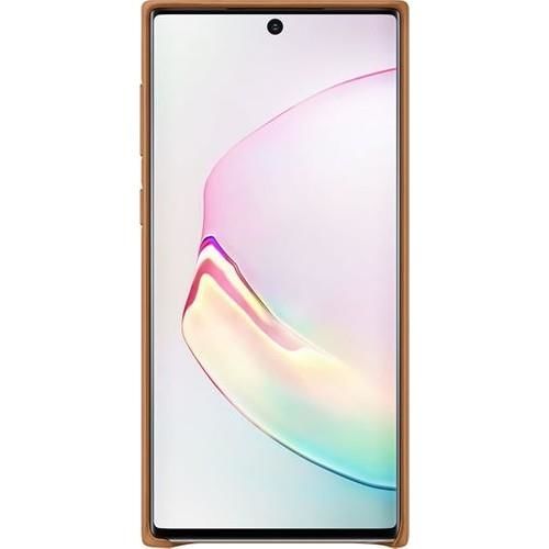 Galaxy Note 10 ile Uyumlu Deri Kılıf Kahverengi EF-VN970LAEGWW
