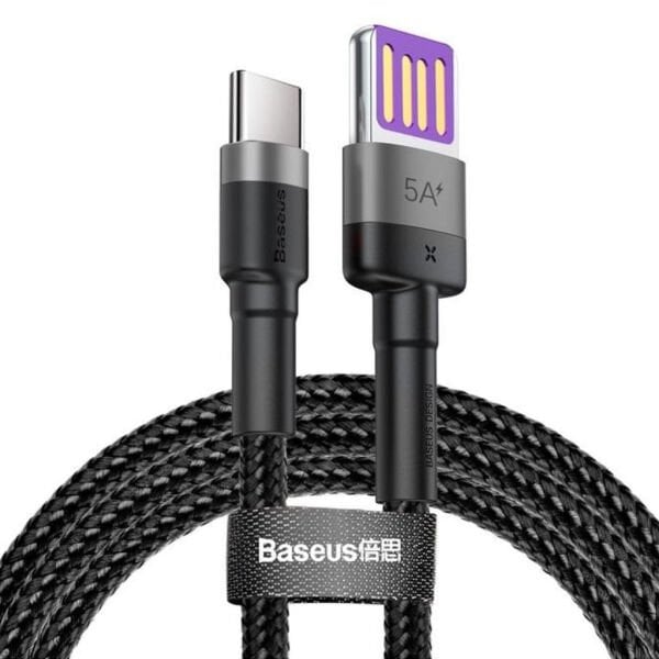 Baseus Cafule Hw Serisi 40w 1Metre Çift Taraflı Type-c-Siyah-CATKLF-PG1