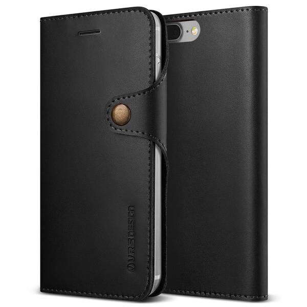 VRS Design iPhone 8 Plus /7 Plus ile Uyumlu Native Diary Kılıf Black